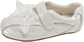 Ballet Sneakers for Woman Leather Trendy Breathable Hook and Loop Ballerina Flats with Lace Ties Wide Box Fancy Cute Ballet Shoes Soft Outwear 2025 Spring Summer
