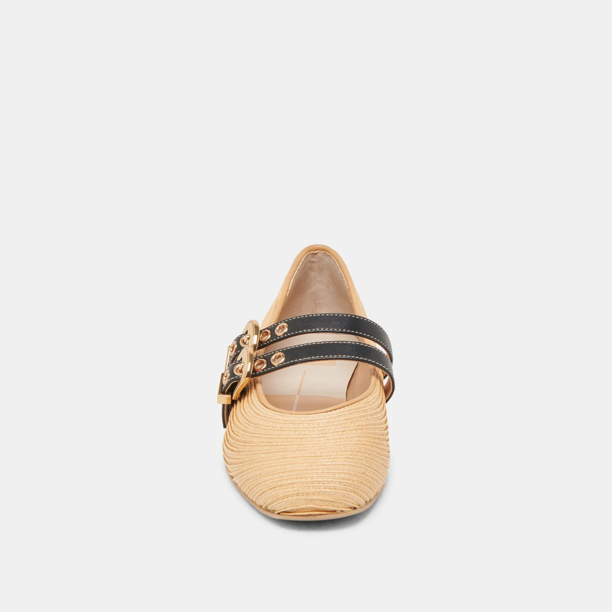 BAYLEE WIDE BALLET FLATS NATURAL RAFFIA