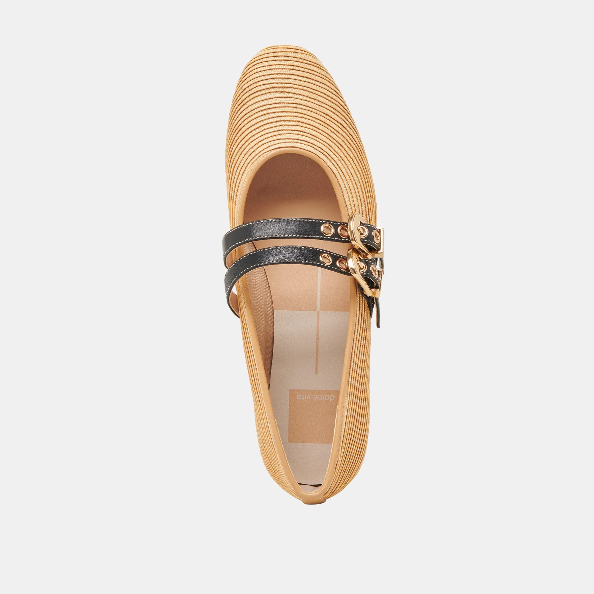BAYLEE WIDE BALLET FLATS NATURAL RAFFIA