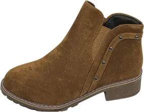 Boots for Women 2024 Women's Ankle Boots Chunky Low Heel Chelsea Booties Slip On Elastic Fall Short Boots