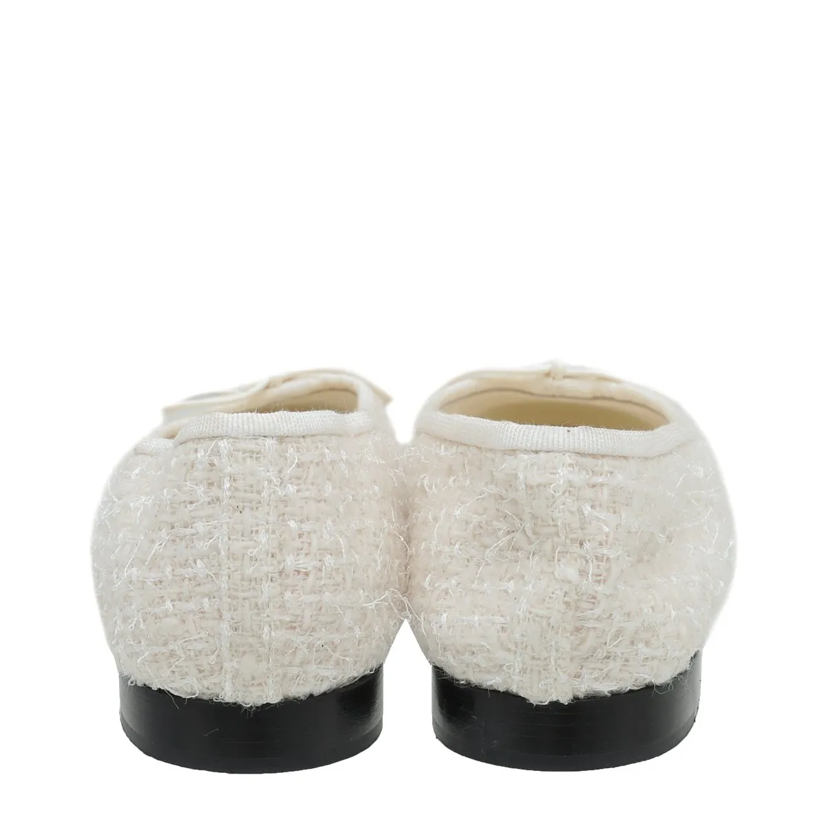 Chanel Bicolor Grosgrain Tweed Ballet Flats 36