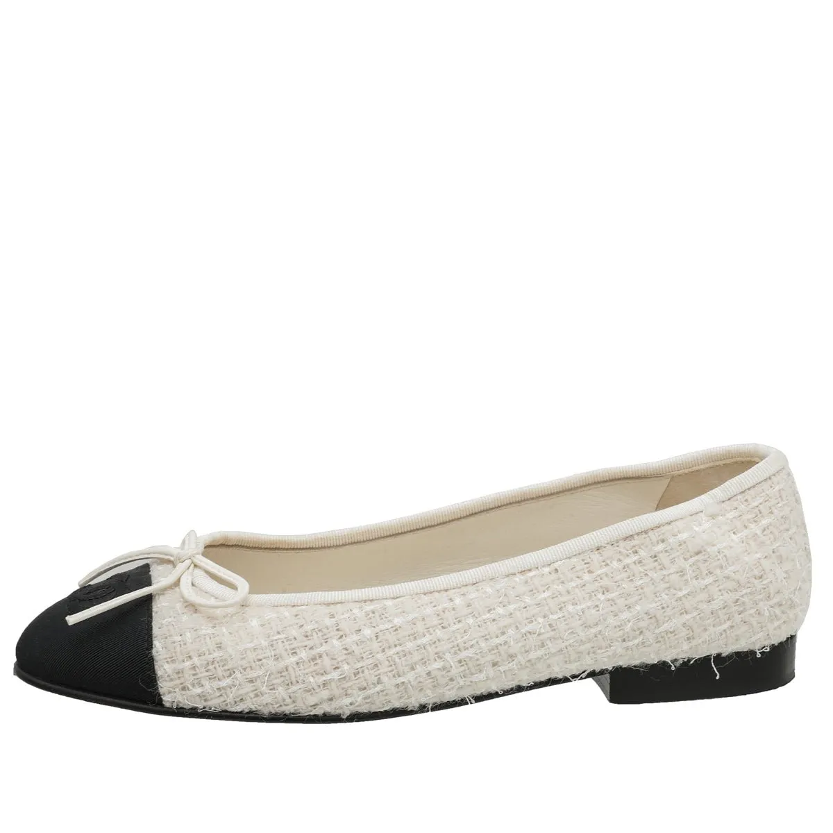 Chanel Bicolor Grosgrain Tweed Ballet Flats 36