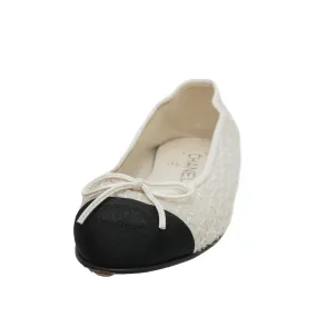 Chanel Bicolor Grosgrain Tweed Ballet Flats 36