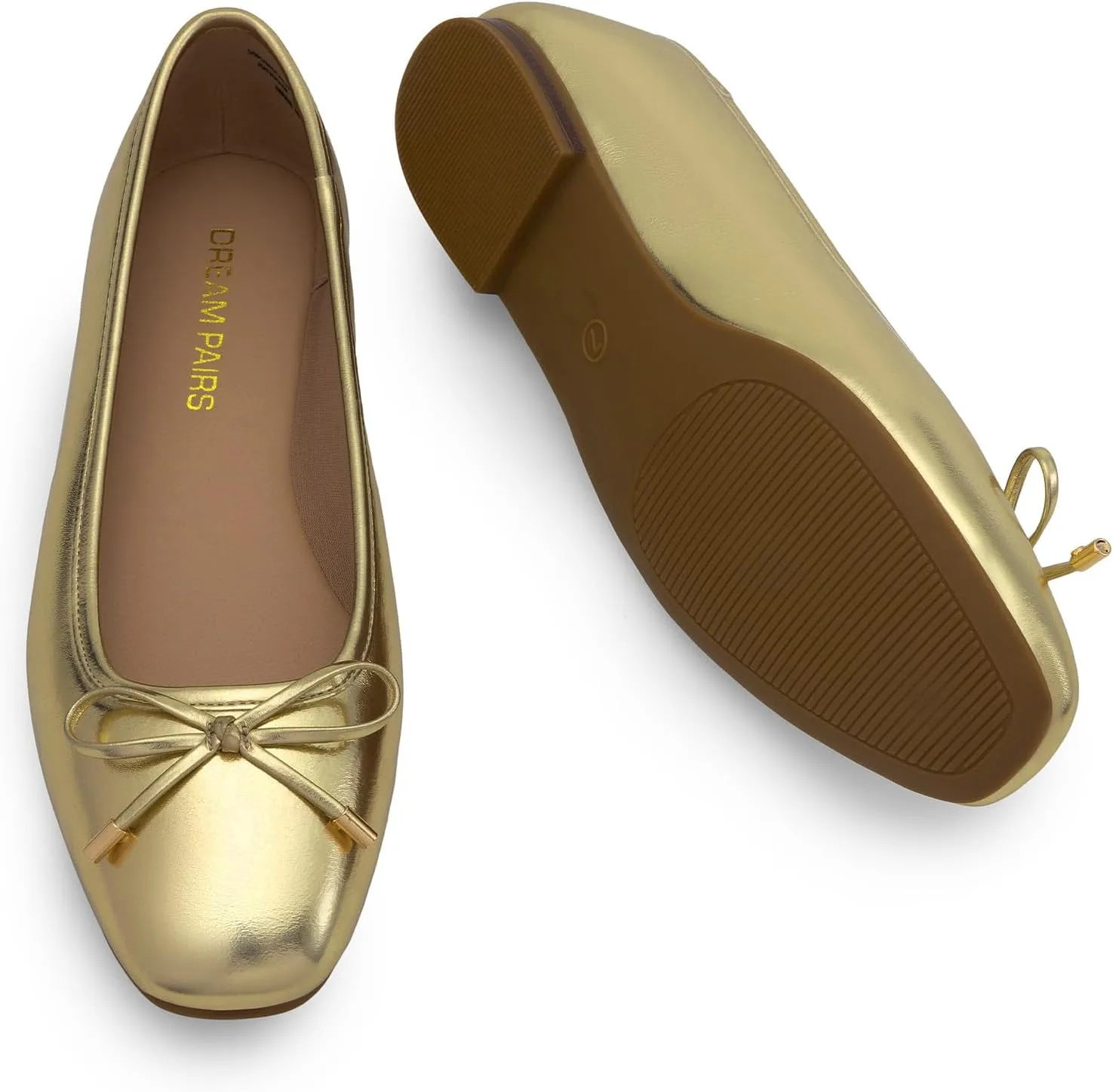 DREAM PAIRS Women's Flats Square Toe Ballet Flats Comfortable Casual Ballerina Flat Dress Shoes with Bow Suitable for Dressy Business Casual Work Office