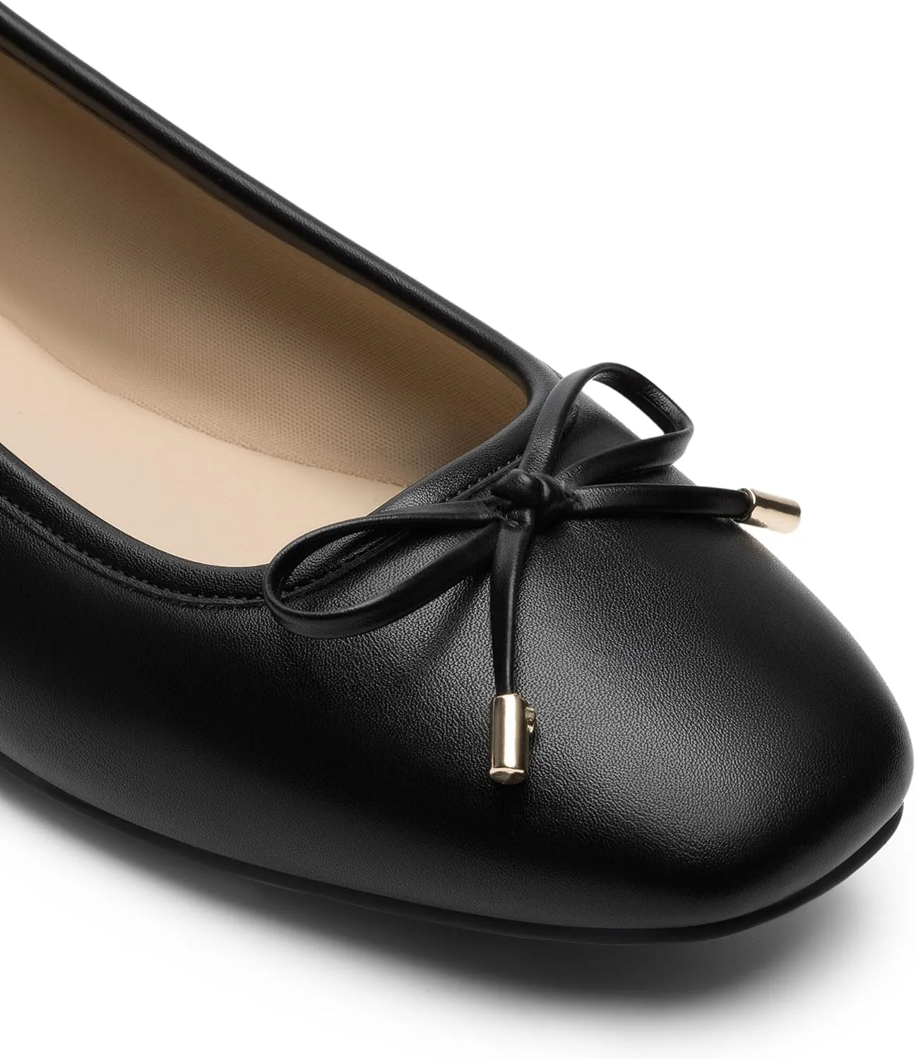 DREAM PAIRS Women's Flats Square Toe Ballet Flats Comfortable Casual Ballerina Flat Dress Shoes with Bow Suitable for Dressy Business Casual Work Office