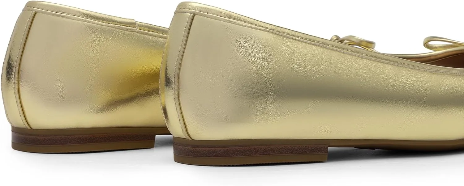 DREAM PAIRS Women's Flats Square Toe Ballet Flats Comfortable Casual Ballerina Flat Dress Shoes with Bow Suitable for Dressy Business Casual Work Office