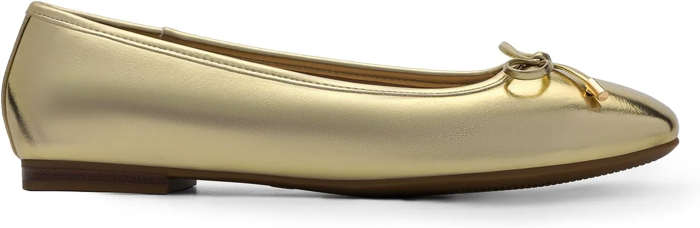 DREAM PAIRS Women's Flats Square Toe Ballet Flats Comfortable Casual Ballerina Flat Dress Shoes with Bow Suitable for Dressy Business Casual Work Office