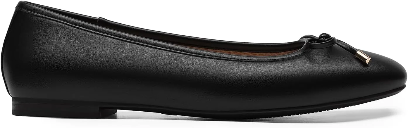 DREAM PAIRS Women's Flats Square Toe Ballet Flats Comfortable Casual Ballerina Flat Dress Shoes with Bow Suitable for Dressy Business Casual Work Office