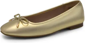 DREAM PAIRS Women's Flats Square Toe Ballet Flats Comfortable Casual Ballerina Flat Dress Shoes with Bow Suitable for Dressy Business Casual Work Office