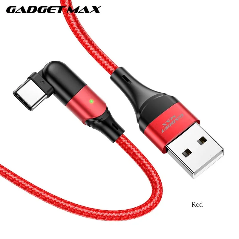 GADGET MAX GX12 FAST CHARGING EXQUISITE & PRACTICAL DATA CABLE FOR TYPE-C (3A) (1.2M) - RED