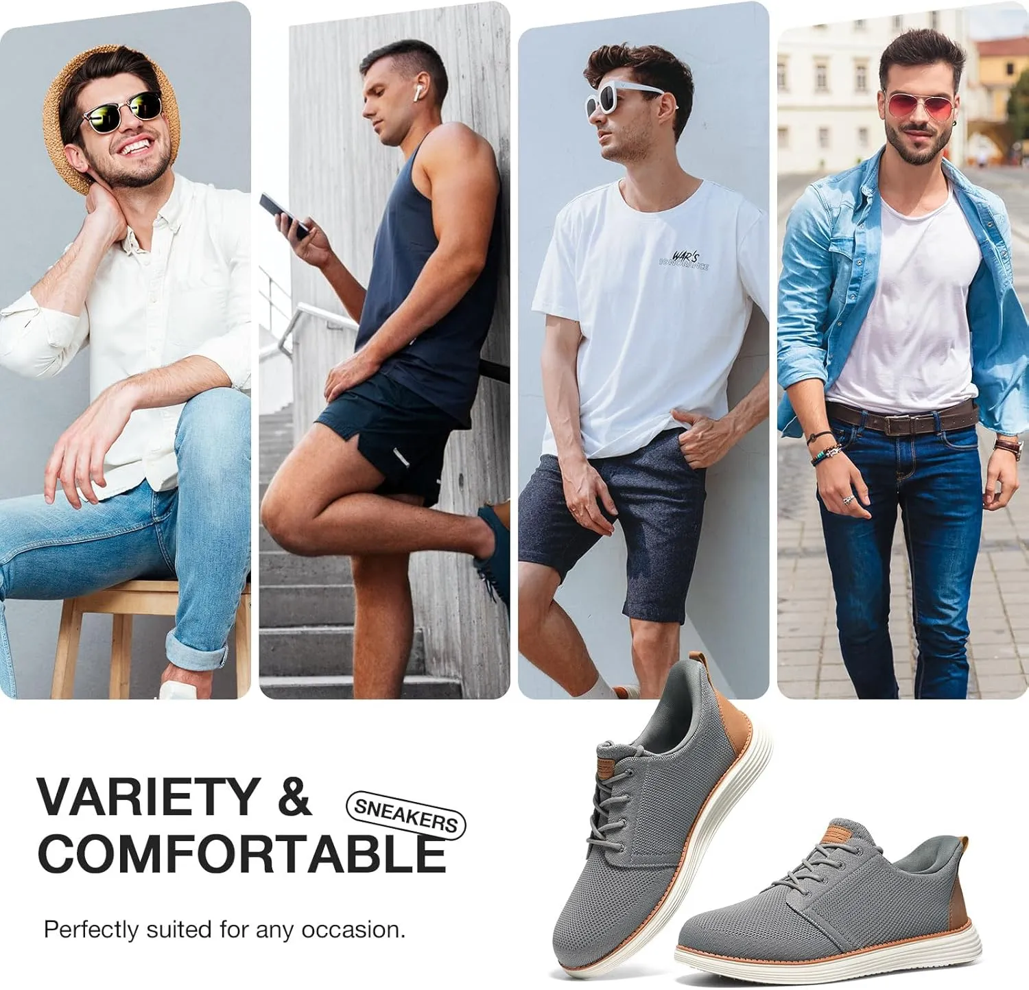HEEZ Men's Casual Shoes Dress Sneakers Fashion Walking Shoes for Men Oxfords Lightweight Comfortable Tennis