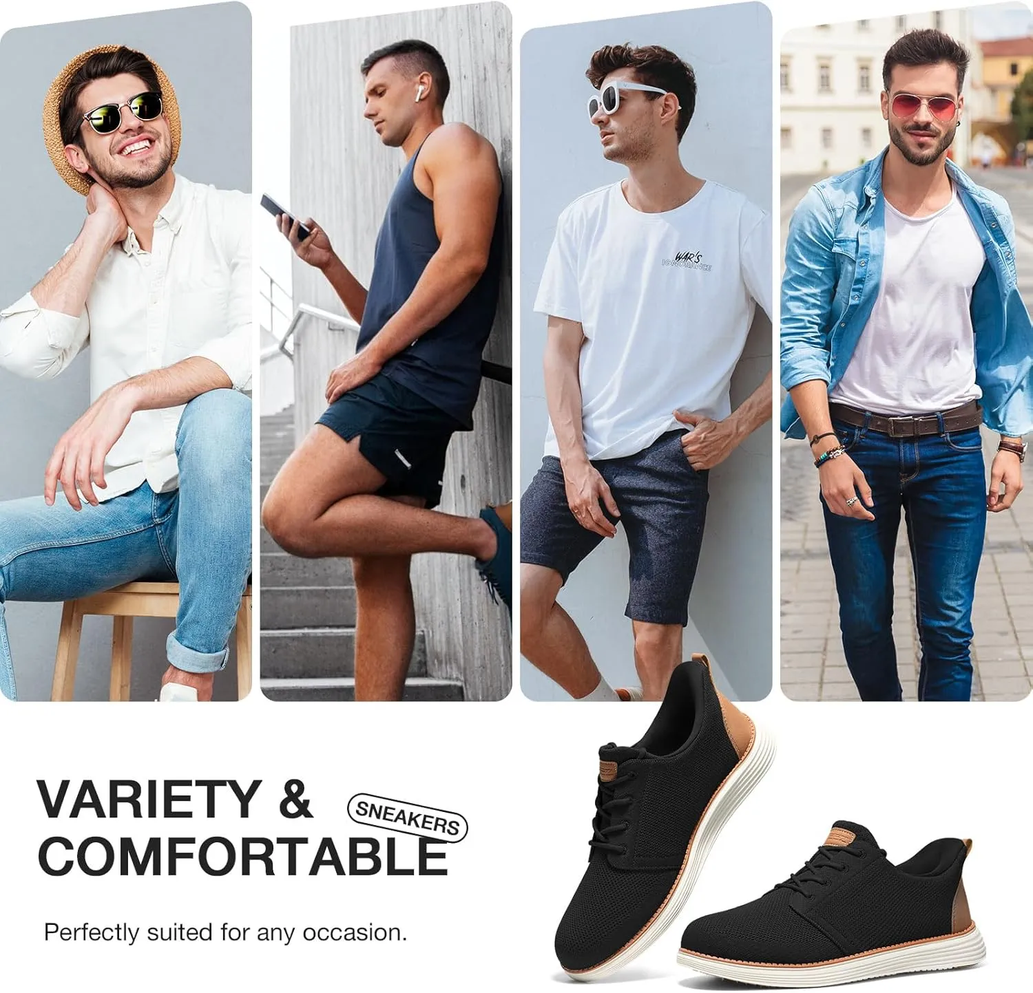 HEEZ Men's Casual Shoes Dress Sneakers Fashion Walking Shoes for Men Oxfords Lightweight Comfortable Tennis