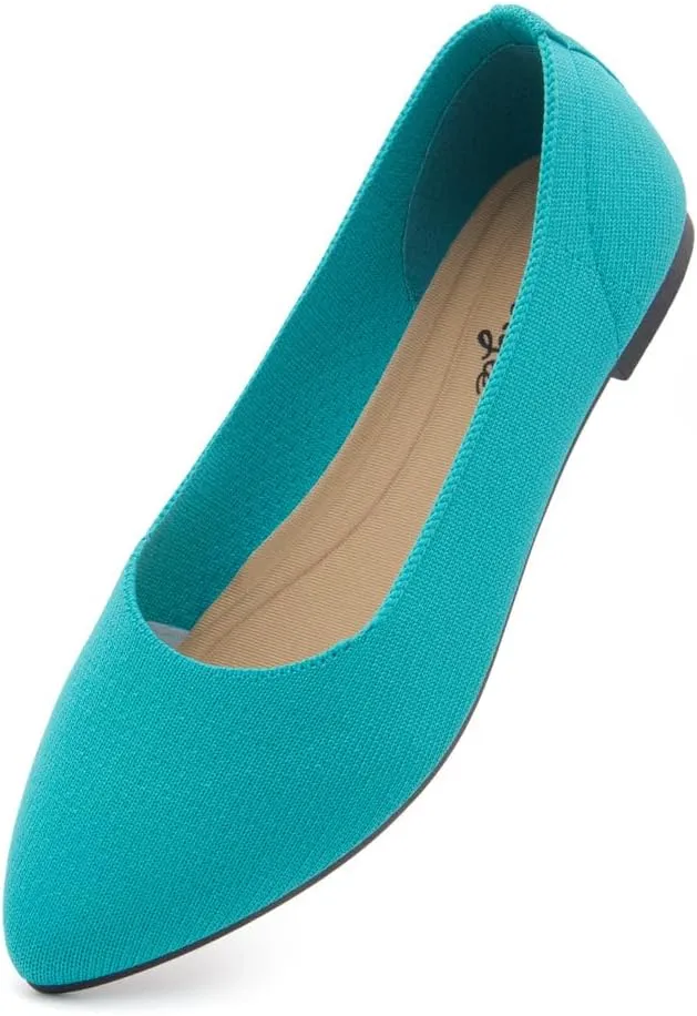 Herstyle Women's Flats  Dressy Pointed Toe Knit Ballet Flat Shoes with Memory Foam | Slip-On, Foldable & Comfortable for Work, Office, Party & Travel (2025 Trend)