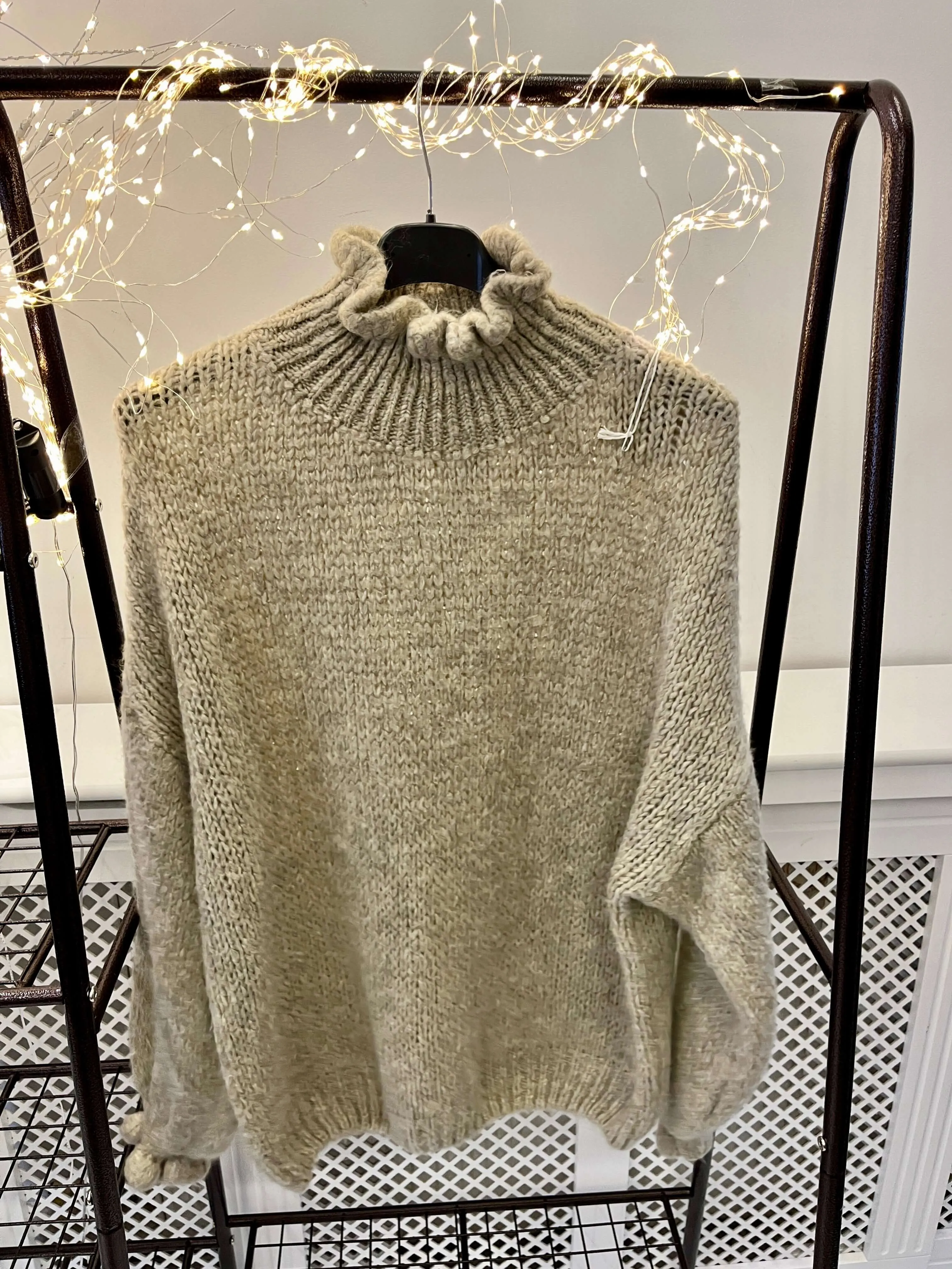 Jasmine Fluted High Neck Chunky Jumper