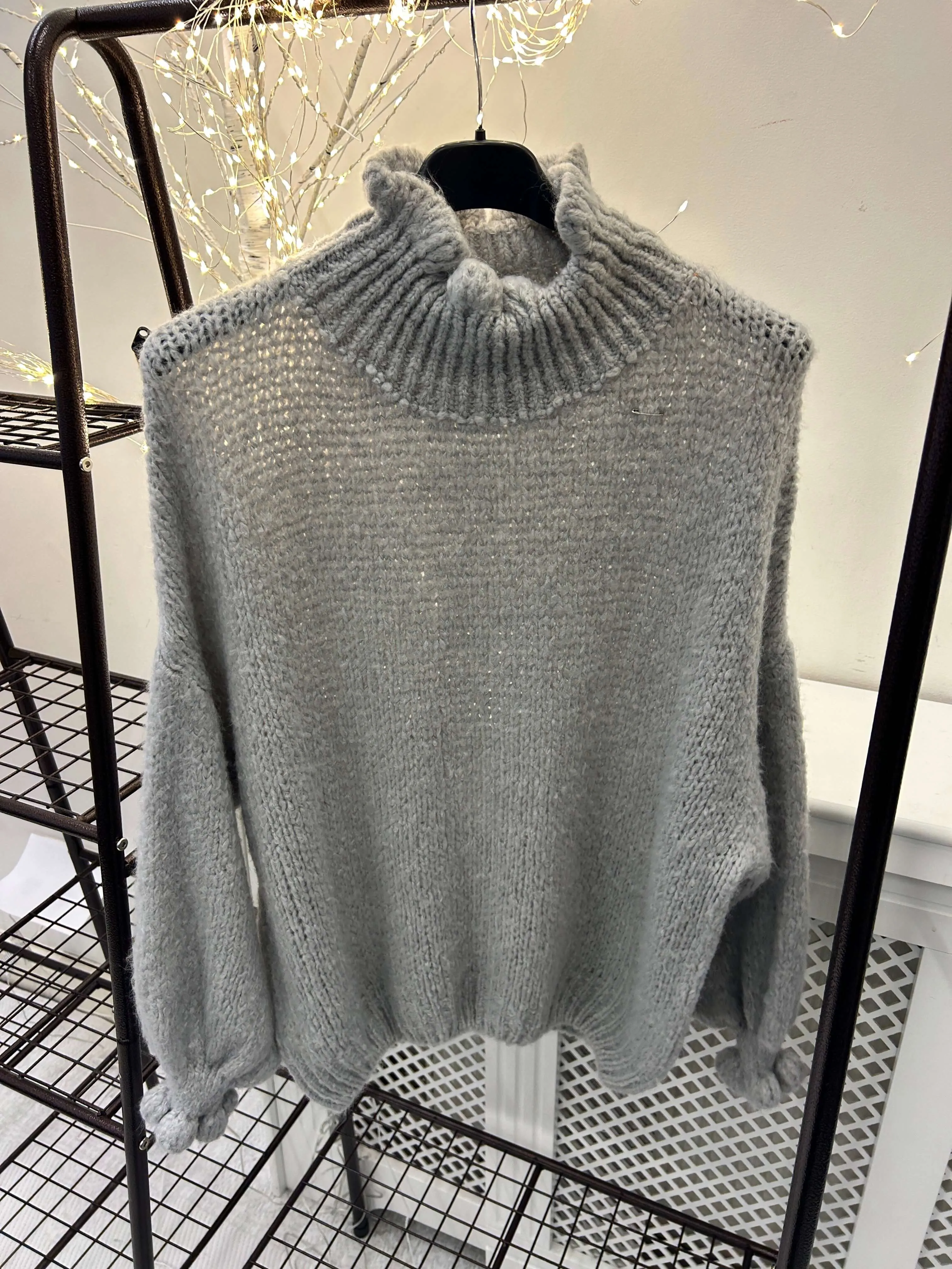 Jasmine Fluted High Neck Chunky Jumper