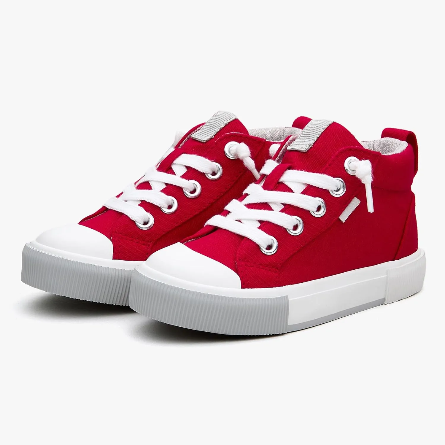 Kids' Cotton Mid-Top Slip-On Sneakers - Casual Canvas Shoes for Girls and Boys