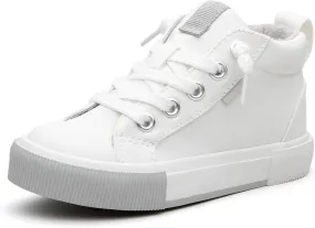Kids' Cotton Mid-Top Slip-On Sneakers - Casual Canvas Shoes for Girls and Boys