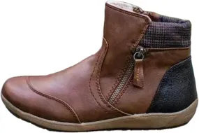 Ladmiple Ankle Boots For Women No Heel Casual Side Zipper Fashion Booties Cowboy Cowgirl Western Booties Walking Shoes