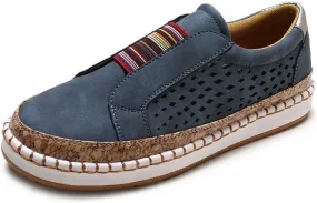 Ladmiple Sneakers For Women Slip On Wide Width Canvas Shoes Casual Cute Fashion Walking Shoe Dressy Summer Flats Loafers