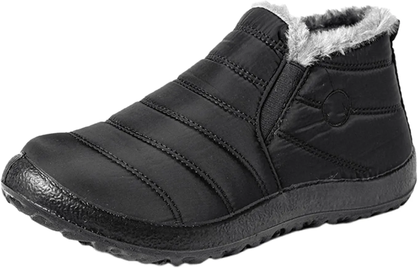 Lausiuoe Snow Boots For Women Waterproof Insulated Non Slip Winter Warm Lining Comfortable Ankle Booties Walking Shoes