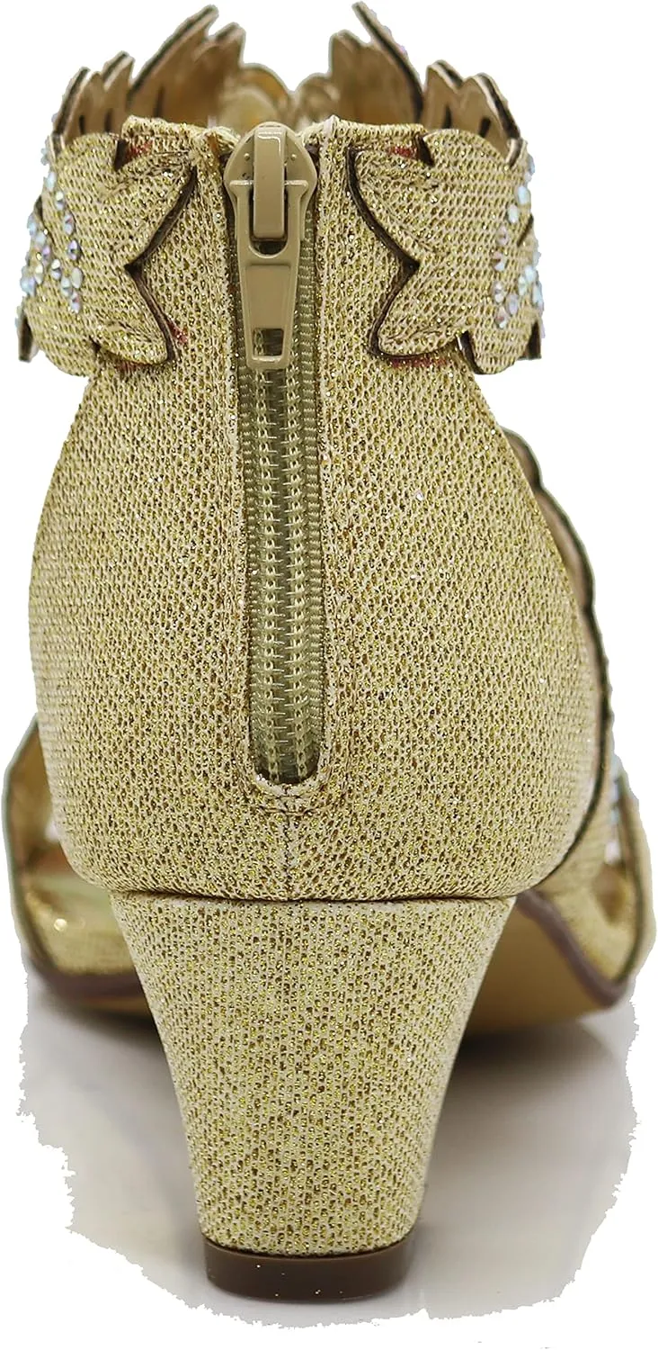 Lime03N Womens Open Toe Mid Heel Wedding Rhinestone Gladiator Sandal Wedge Shoes