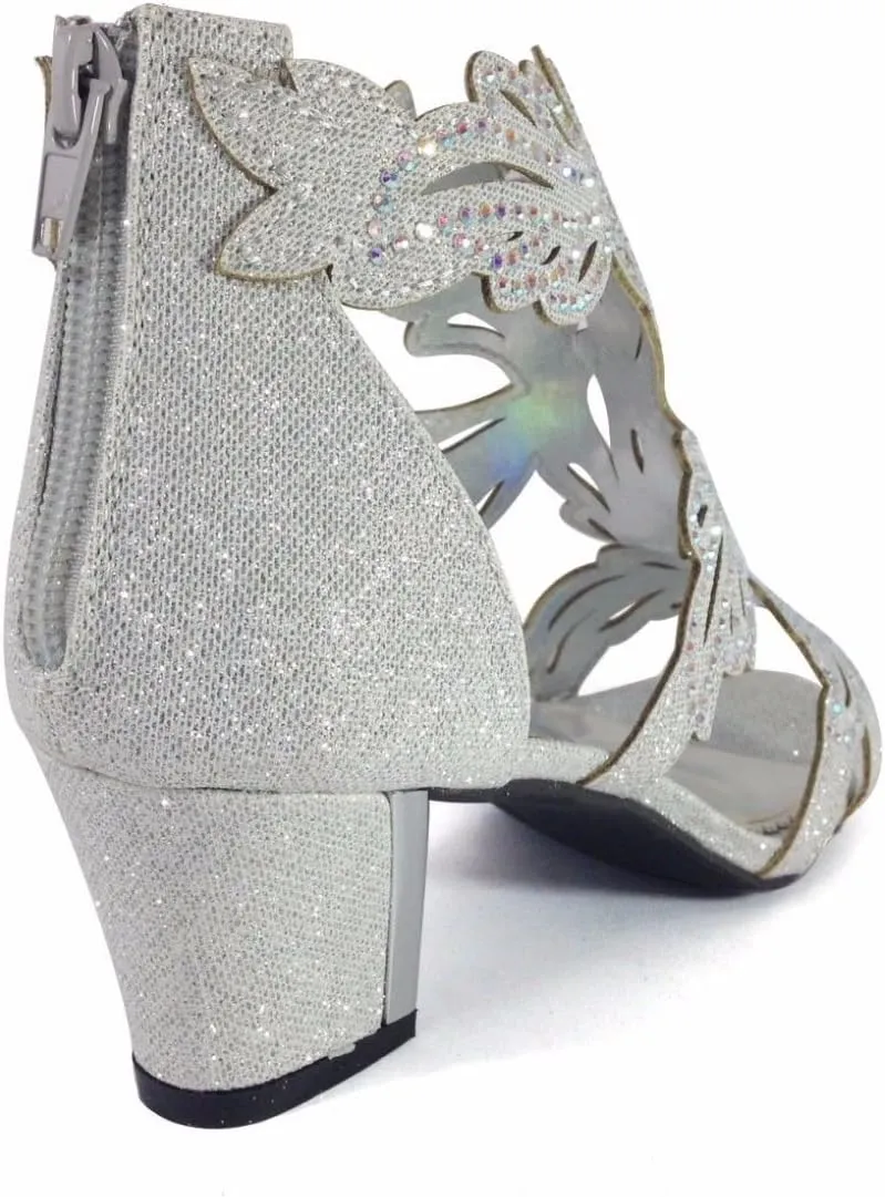 Lime03N Womens Open Toe Mid Heel Wedding Rhinestone Gladiator Sandal Wedge Shoes