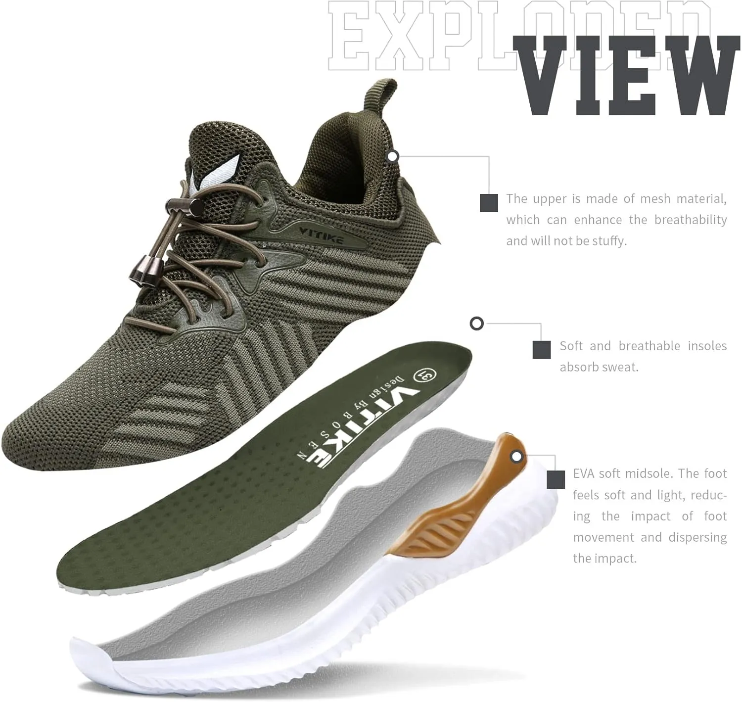 Littleplum Boys Running Shoes Slip On Kids Sneakers Mesh Tennis Shoes Lightweight Breathable for Athletic Gym School Sport