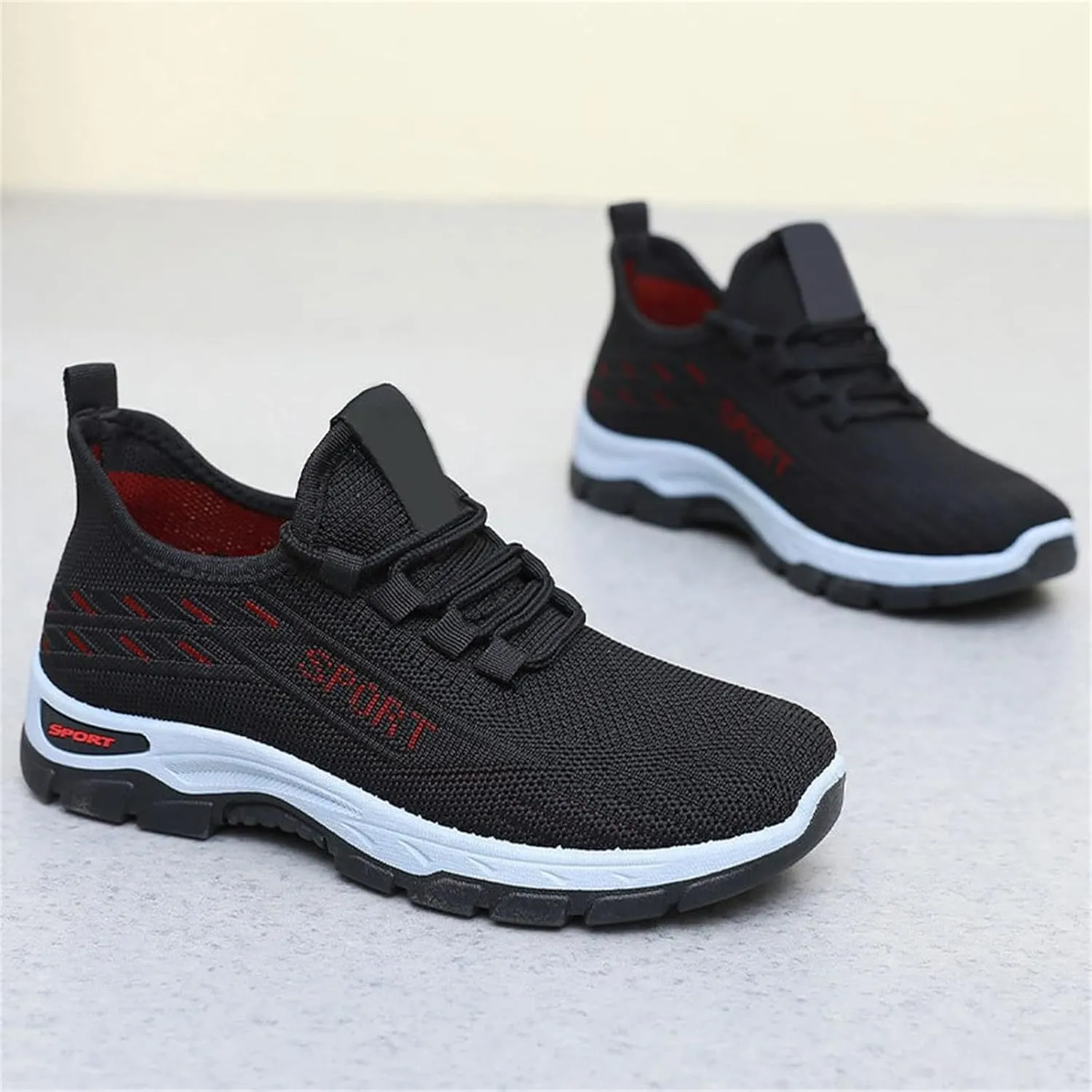 Men's Casual Dress Business Shoes Breathable Knit Classic Leisure Sneakers Lightweight Comfortable Walking Shoes