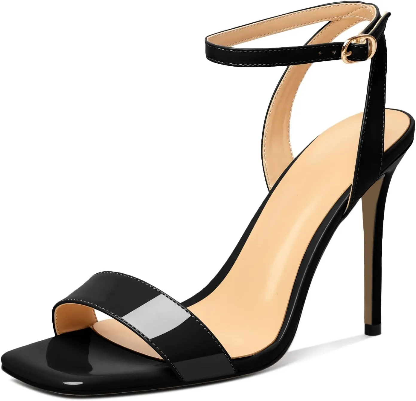 Mettesally Womens High Heel Sandals Open Toe Stilettos Slingback Crisscross Ankle Strap Heeled Sandals Prom Wedding Shoes