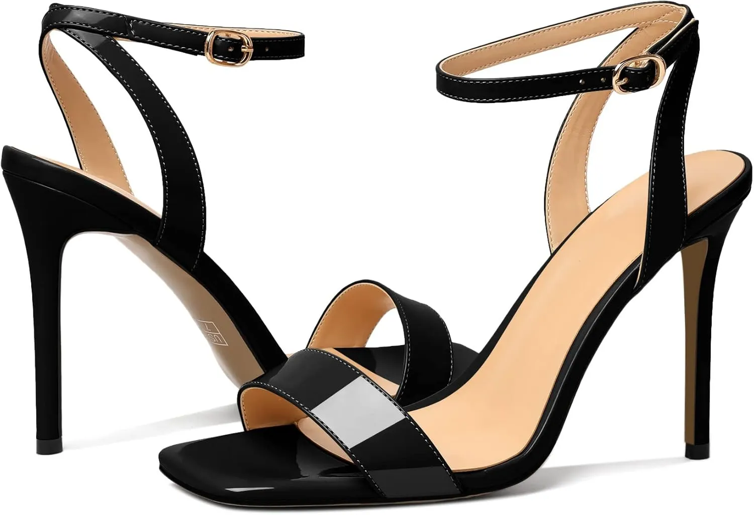 Mettesally Womens High Heel Sandals Open Toe Stilettos Slingback Crisscross Ankle Strap Heeled Sandals Prom Wedding Shoes