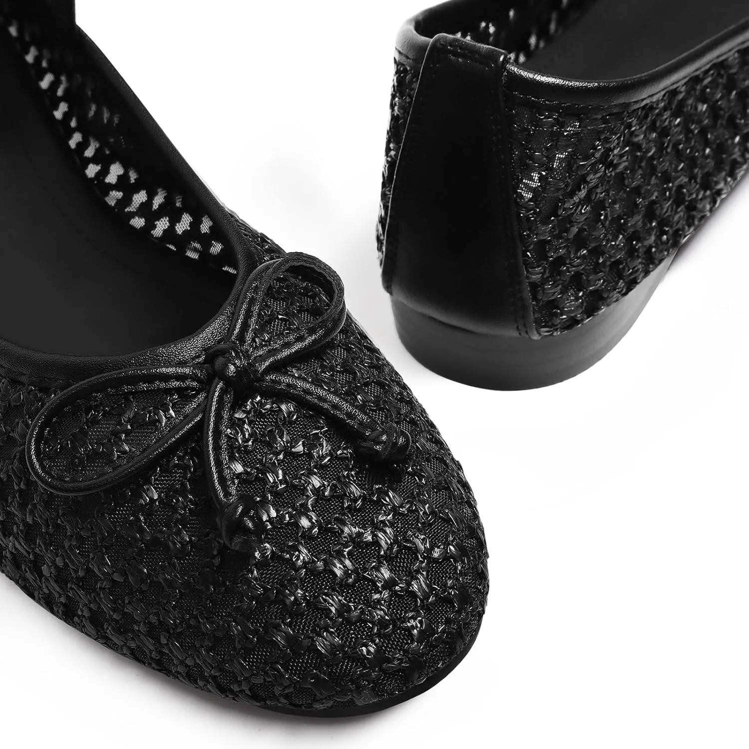 MUCCCUTE Women's Mesh Ballet Flats, Round Toe Ballerina Flats Shoes Casual Dress Mary Jane Flats