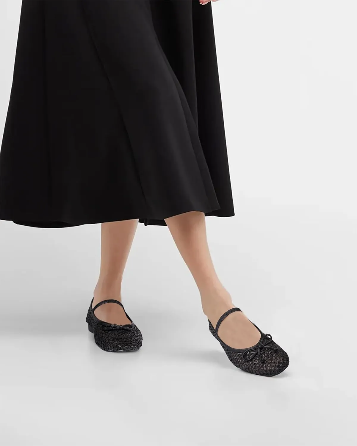 MUCCCUTE Women's Mesh Ballet Flats, Round Toe Ballerina Flats Shoes Casual Dress Mary Jane Flats