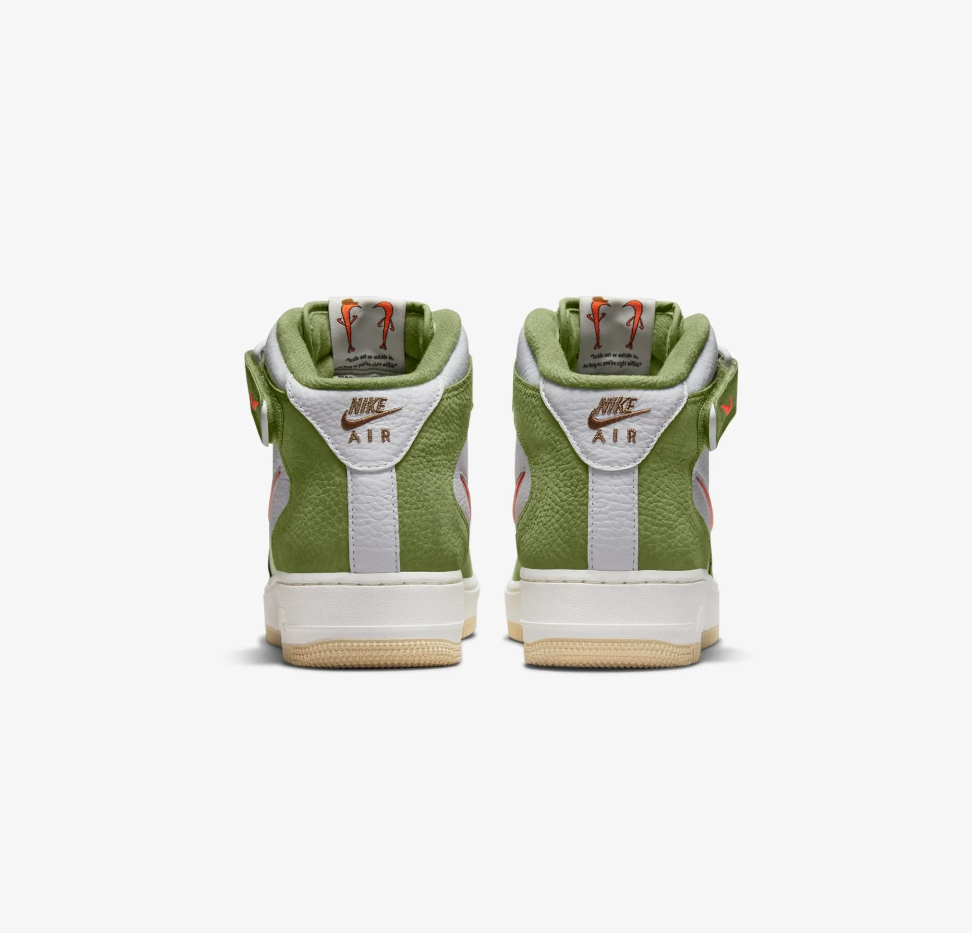 Nike | AIR FORCE 1 MID '07  { OLIVE GREEN / TOTAL ORANGE