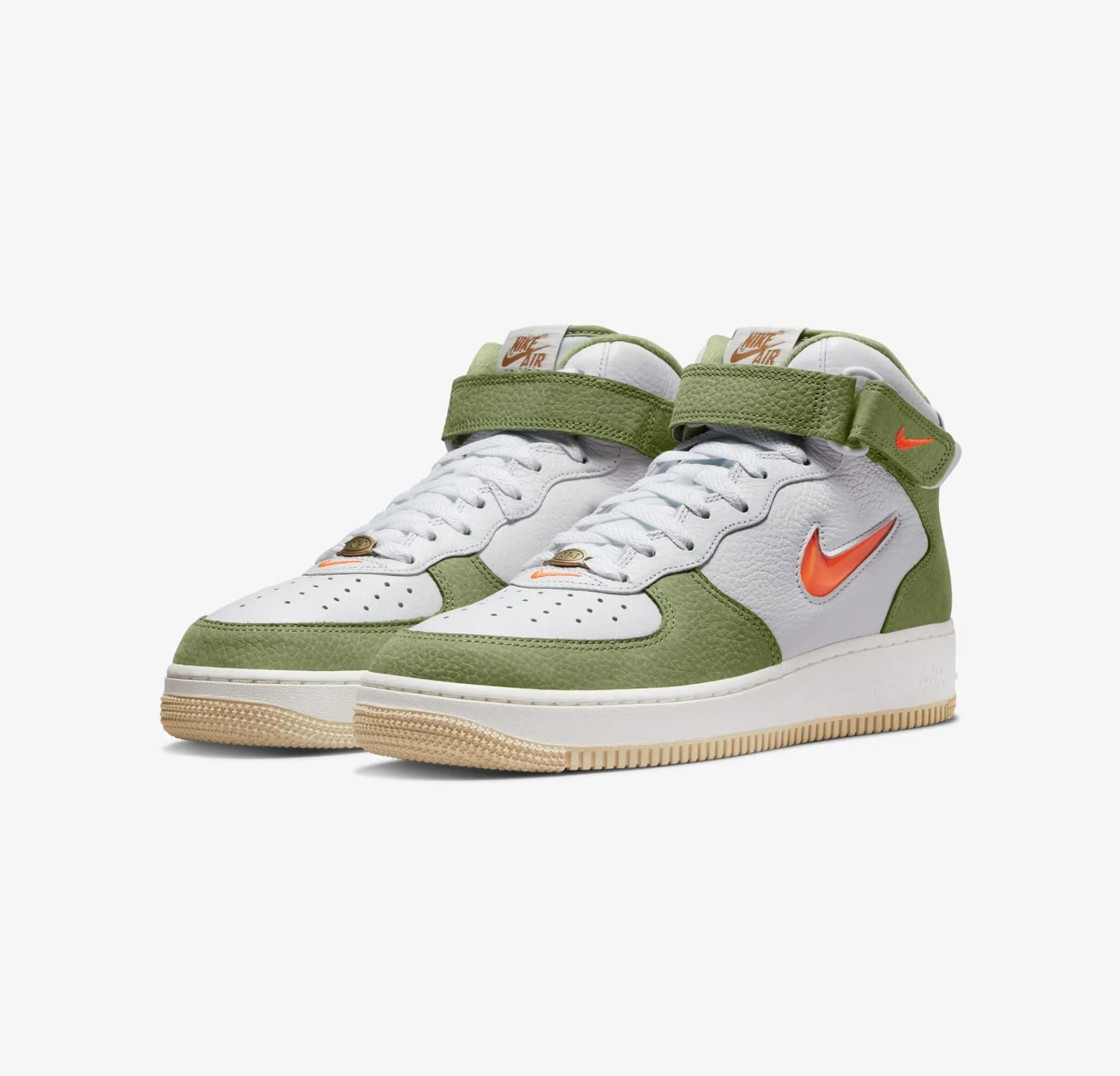 Nike | AIR FORCE 1 MID '07  { OLIVE GREEN / TOTAL ORANGE
