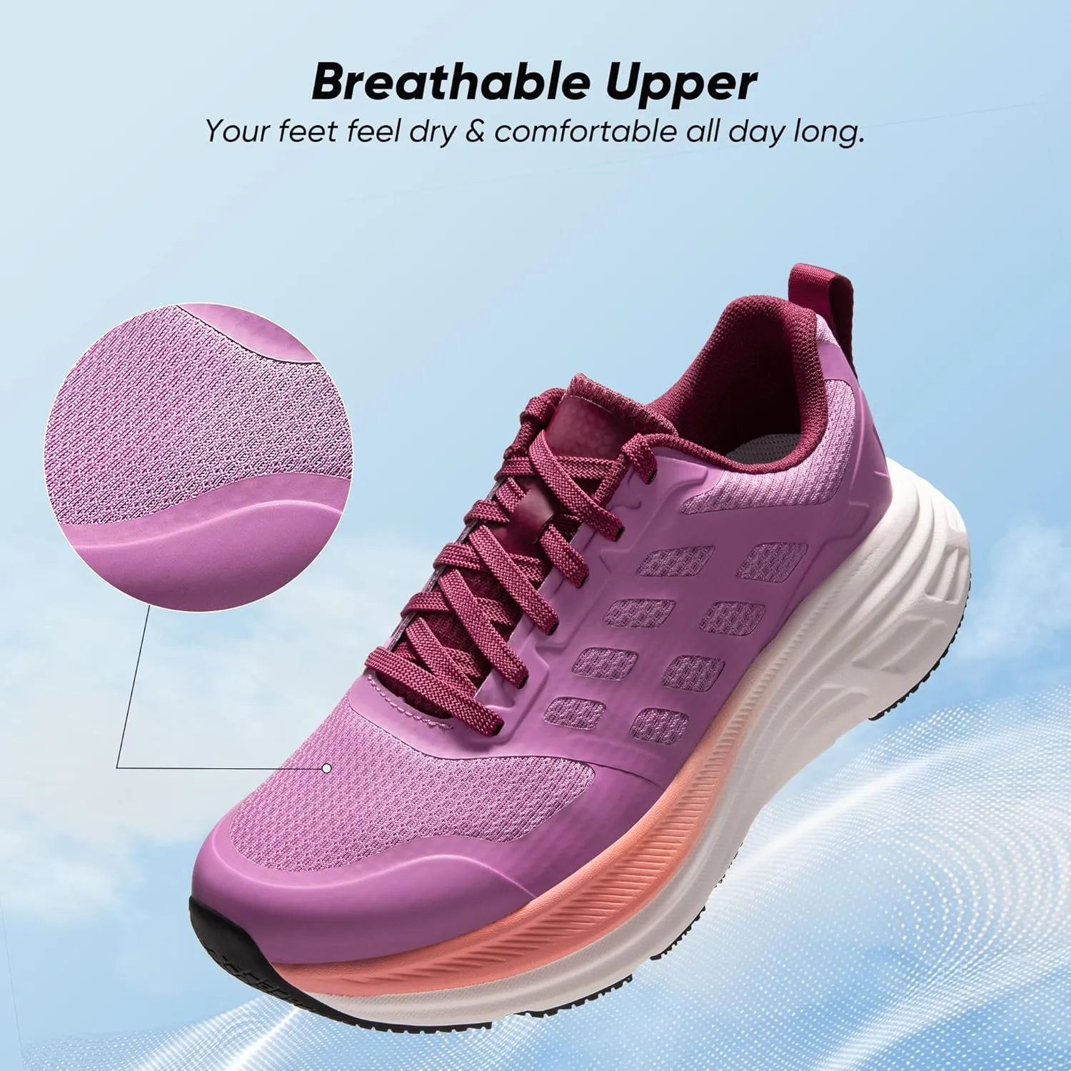 NORTIV 8 Women's Walking Shoes Cushion Running Tennis Shoes ActiveFloat Non-Slip Comfortable Breathable Workout Gym Sports Athletic Fashion Sneakers