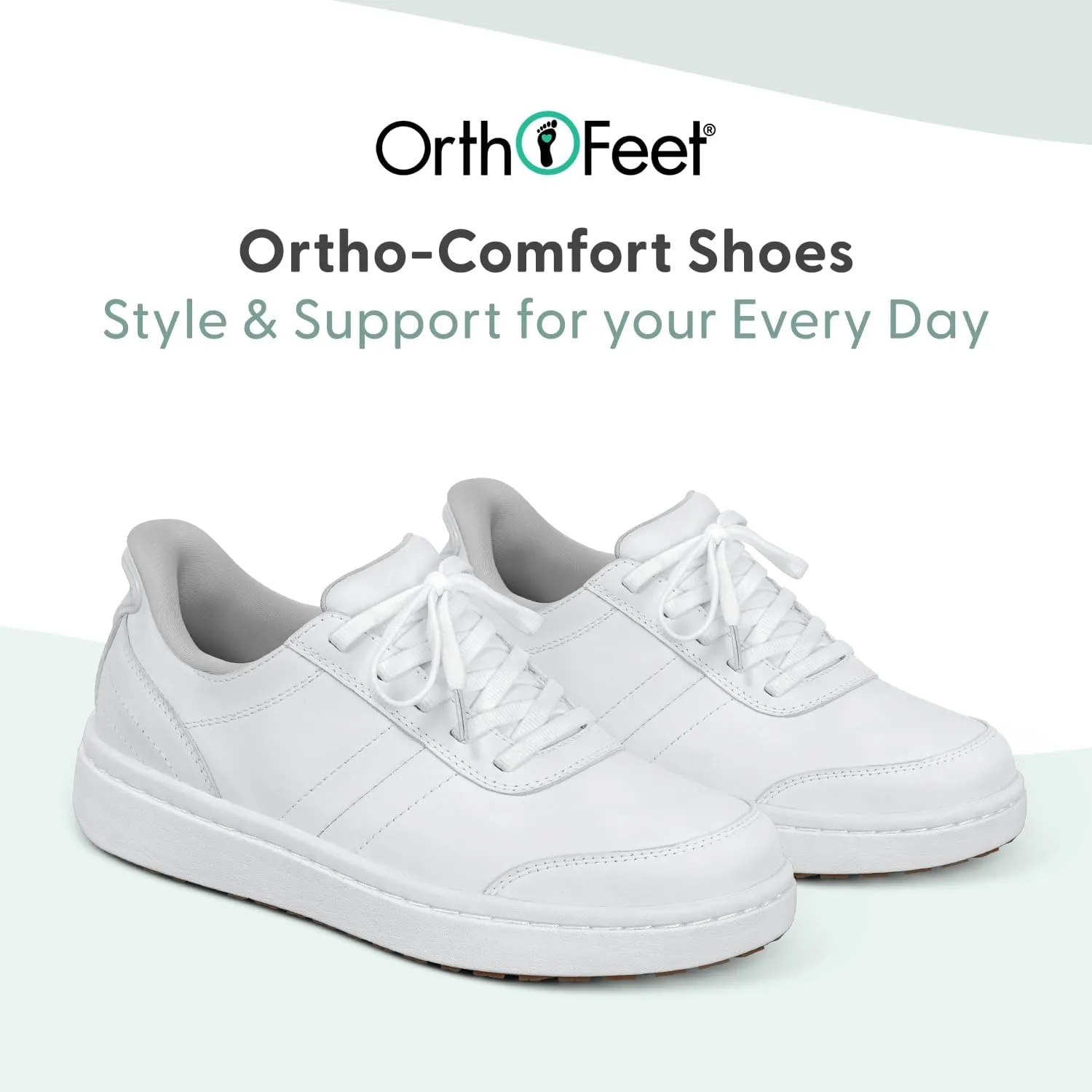 Orthofeet Women's Orthopedic Leather Wander Hands-Free Sneakers