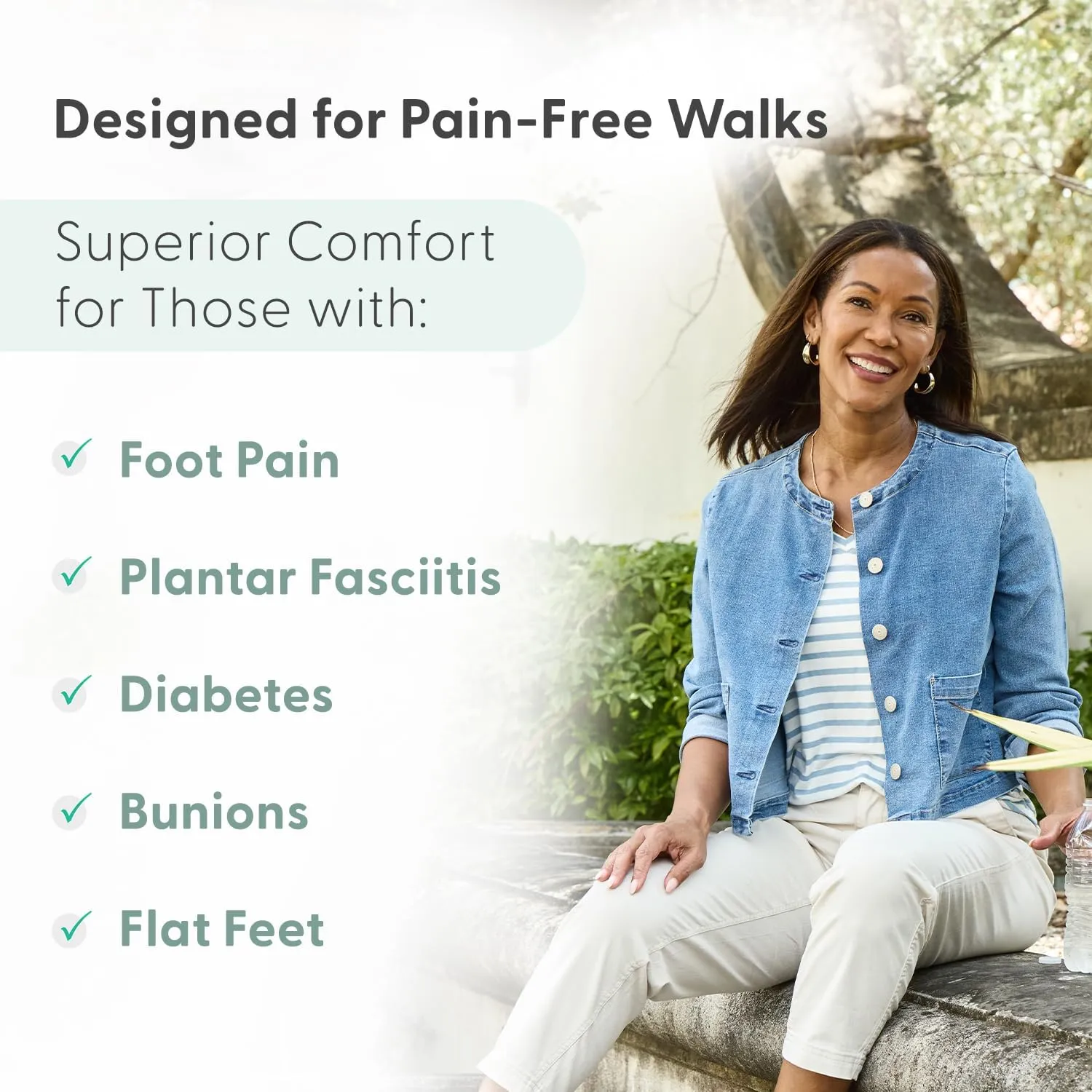 Orthofeet Women's Orthopedic Leather Wander Hands-Free Sneakers