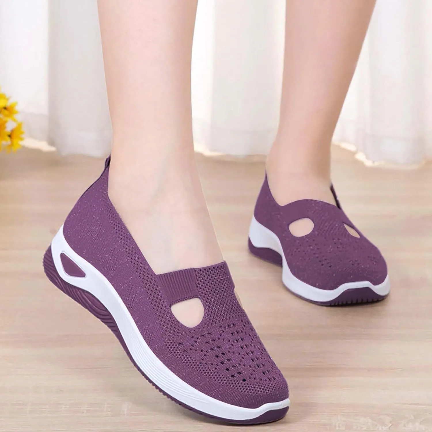 Orthopedic Shoes for Women Woven Orthopedic Womens Tennis Shoes Comfort Ladies Shoes Casual High Top Sneakers Platform Tennis Shoe Loafers Casual Slip On