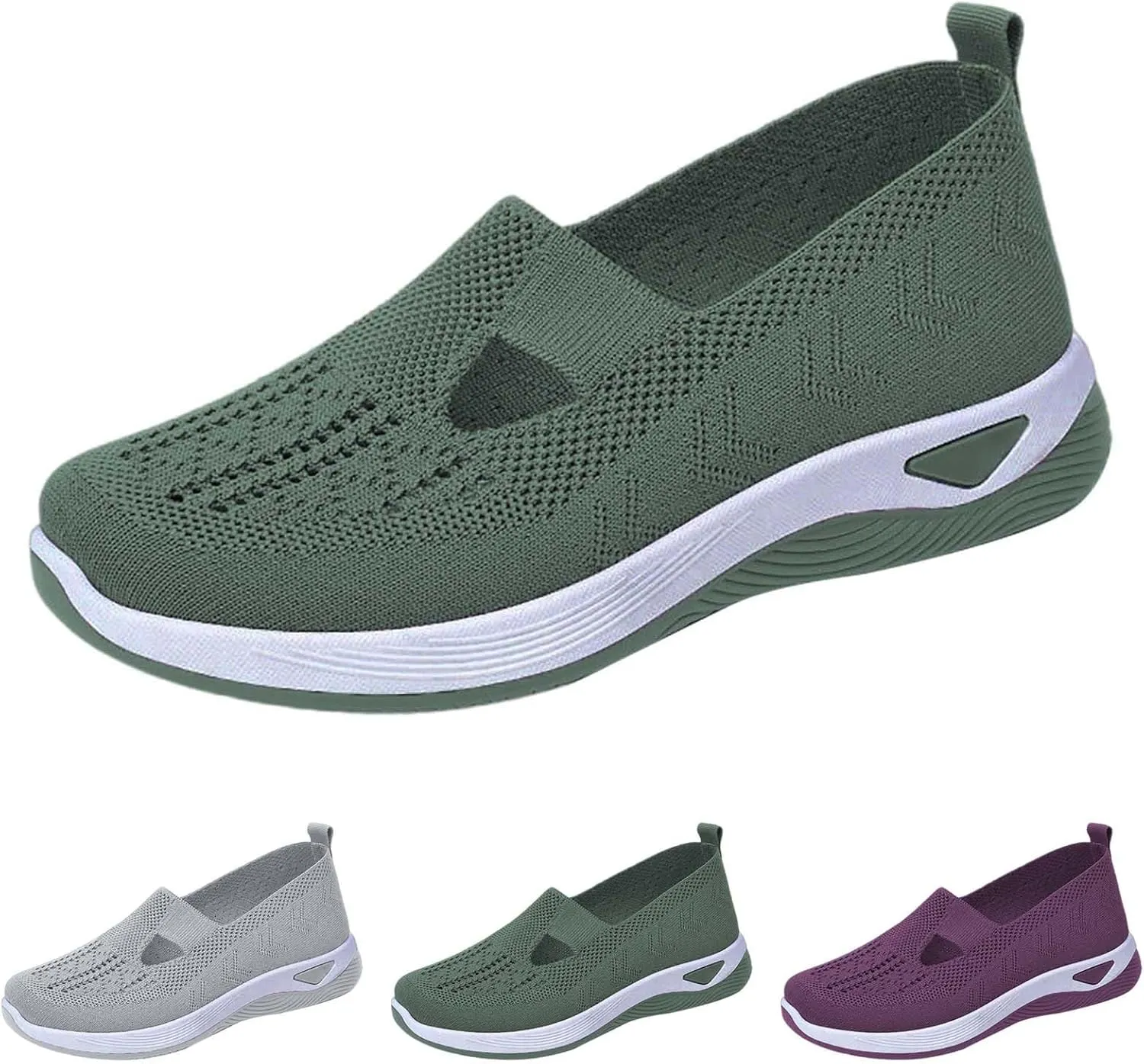 Orthopedic Shoes for Women Woven Slip on Walking Running Shoes for Women Fashion Brown Casual Shoes Wedge Sneakers Waterproof Tennis Shoe Loafers Dress Shoe