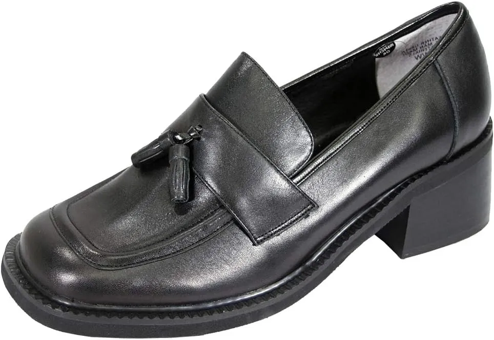 Peerage Rhona Women's Wide Width Slip-On Casual Tassel Leather Shoes