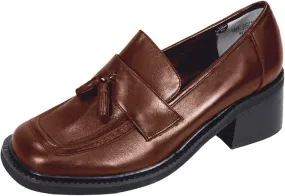 Peerage Rhona Women's Wide Width Slip-On Casual Tassel Leather Shoes