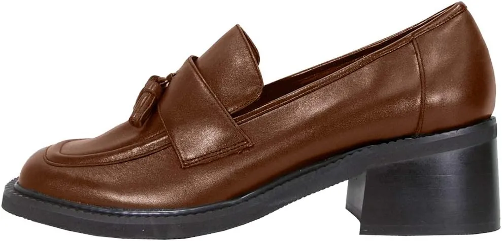 Peerage Rhona Women's Wide Width Slip-On Casual Tassel Leather Shoes