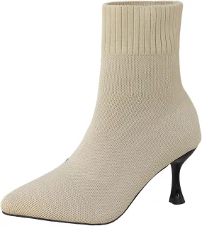Pumps Shoes Dressy Fashion Comfortable Women's Fashion Stiletto Sock Covers Knitted Breathable Pointed Toe Casual