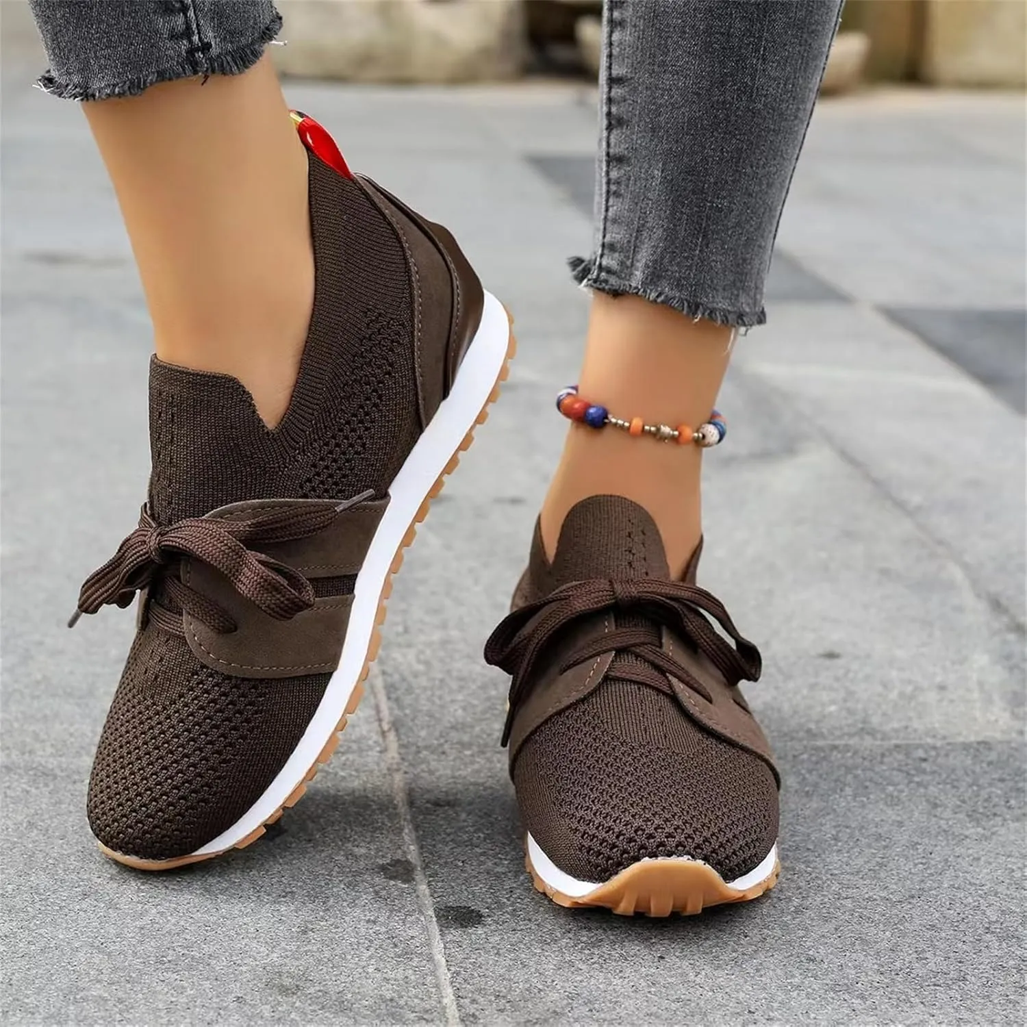 Slip On Sneakers Women Arch Support Running Shoes Non Slip Walking Shoes Lightweight Fashion Gym Workout Tennis Shoes