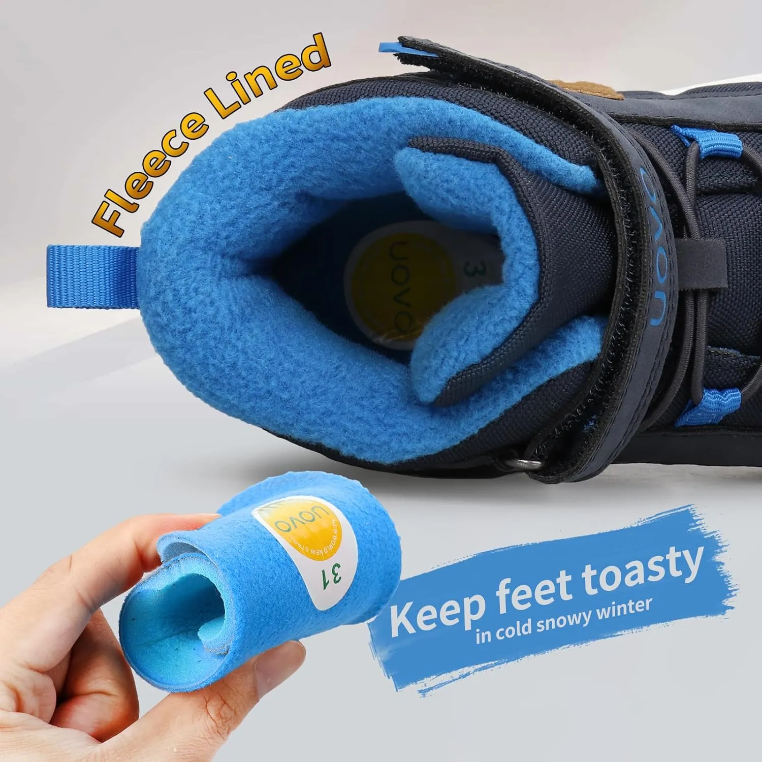 UOVO Kids Boys Shoes Water Resistant Boots Non-Slip Mid-Top Skateboarding Childern Athletic (Little/Big Kids)