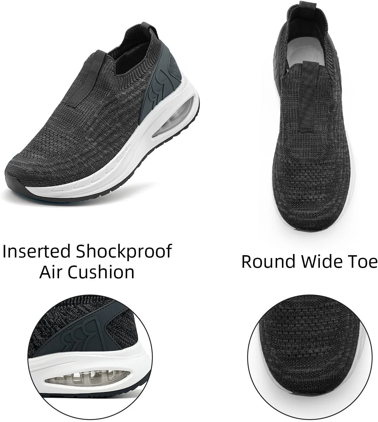 Wide Toe Box Shoes for Men and Women Arch Support Walking Shoes Cushioned Road Running Shoes Non Slip Mens Air Walking Sneakers for Athletic Tennis Orthopedic Plantar Fasciitis Workout