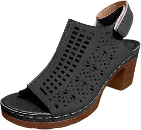 Women's Ankle Strap Low Chunky Heels Open Toe Blocked Strappy Sandals Dress Shoes for Wedding Bridal Party