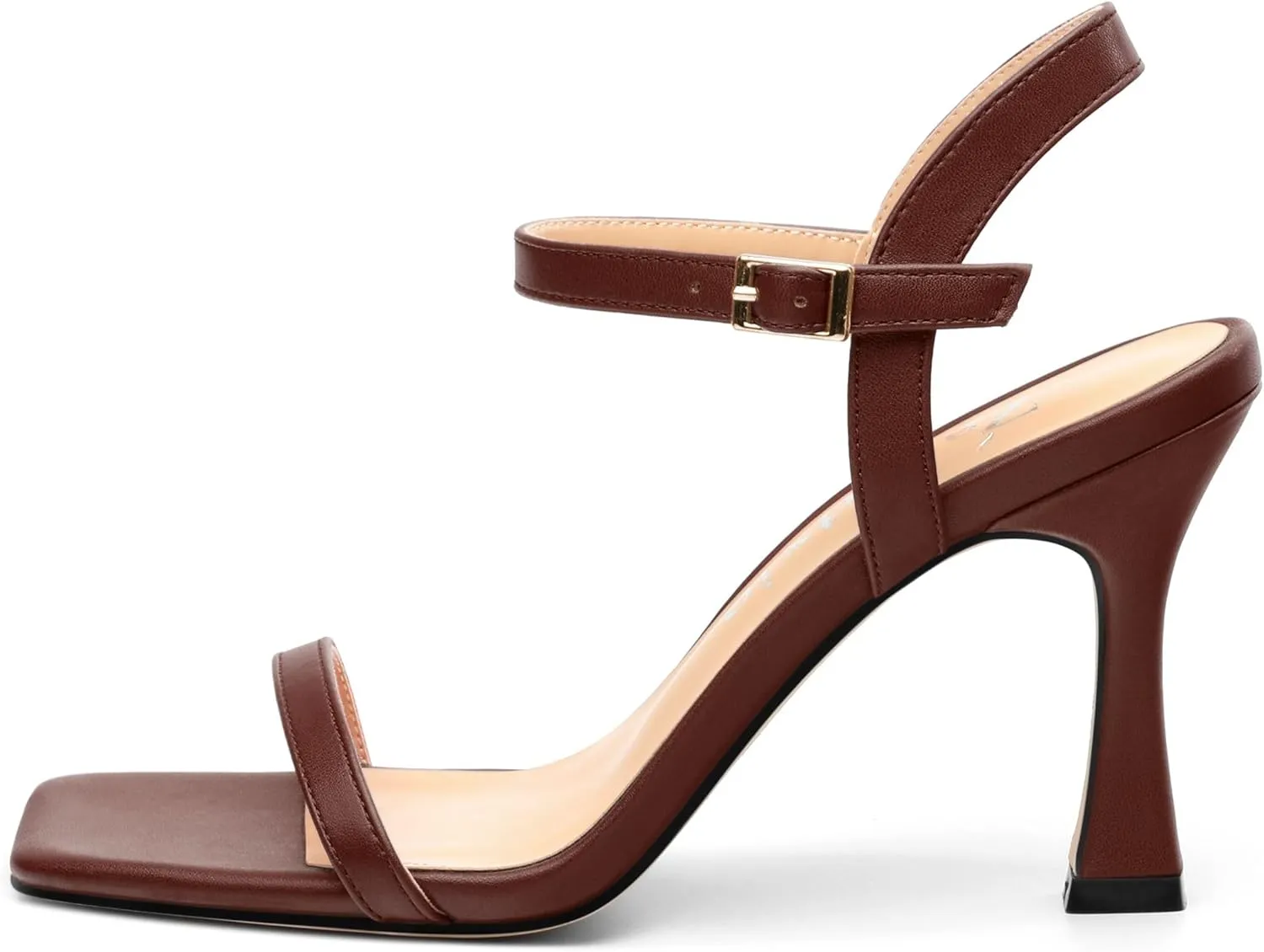 Womens Heels Sandals, Sexy Strappy Stiletto High Heel Sandals for Women Open Square Toe Adjustable Buckle Ankle Strap High Heel Sandals Prom Dress Pumps 3.35 Inch