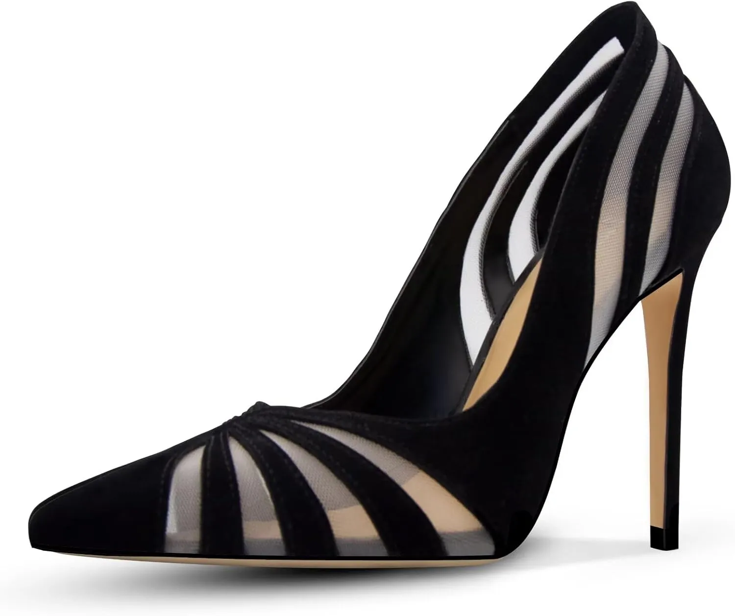 Women's Mesh Pumps Pointed Toe High Heels Closed Toe Comfortable Dress Office Work Shoes for Women