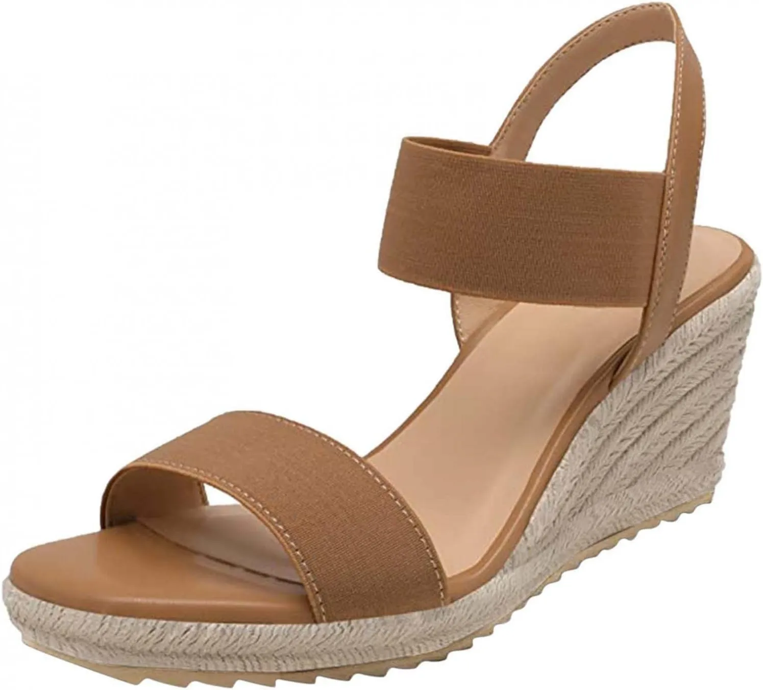 ZBYY Espadrille Wedge Sandals for Women Summer Open Toe Buckle Ankle Strap Espadrilles Flatform Wedge Casual Sandals